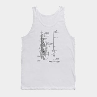 saxophone vintage patent drawing Tank Top